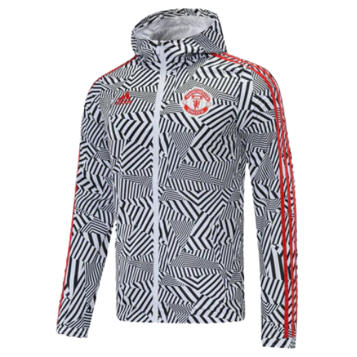 CHAQUETA GRIS CON CAPUCHA Y CREMALLERA MANCHESTER UNITED 2021/22