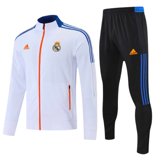 KIT CHAQUETA CON CREMALLERA AZUL-NARANJA + CHÁNDAL REAL MADRID 2021