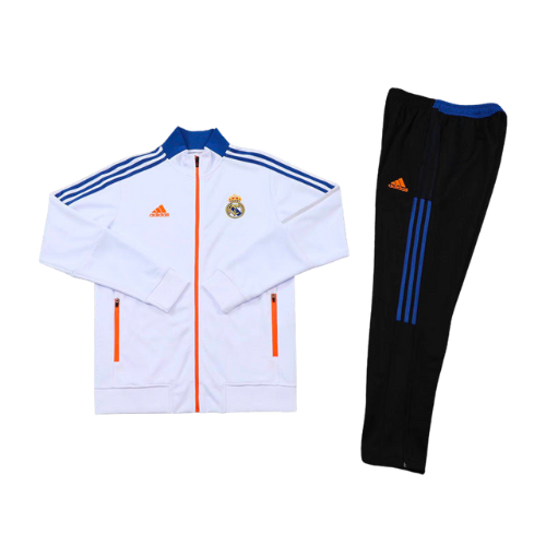 KIT CHAQUETA CON CREMALLERA AZUL-NARANJA + CHÁNDAL REAL MADRID 2021