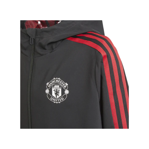 CHAQUETA CON CAPUCHA Y CREMALLERA NEGRO-ROJO MANCHESTER UNITED 2021/22