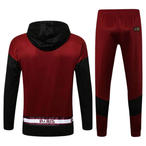 KIT SUDADERA ROJA CON CAPUCHA + CHÁNDAL PSG X JORDAN 2021/22