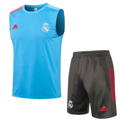 KIT MAILLOT NEGRO SIN MANGAS + PANTALÓN CORTO REAL MADRID 2021/22