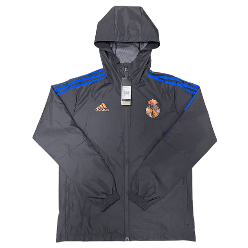 CHAQUETA CON CAPUCHA NEGRA REAL MADRID 2021 V2