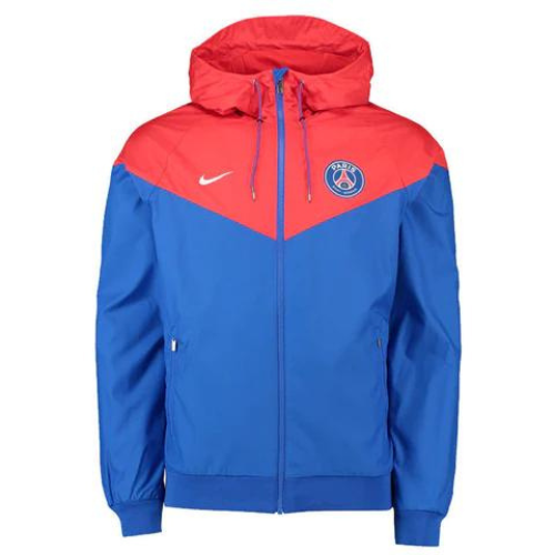 CHAQUETA CORTAVIENTOS ROJA CON CREMALLERA Y CAPUCHA PSG X NIKE 2021/22