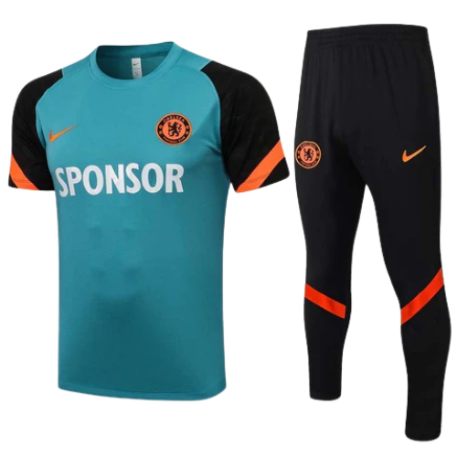 KIT CAMISETA DE ENTRENAMIENTO + CHÁNDAL NARANJA NEGRO CHELSEA 2021/22