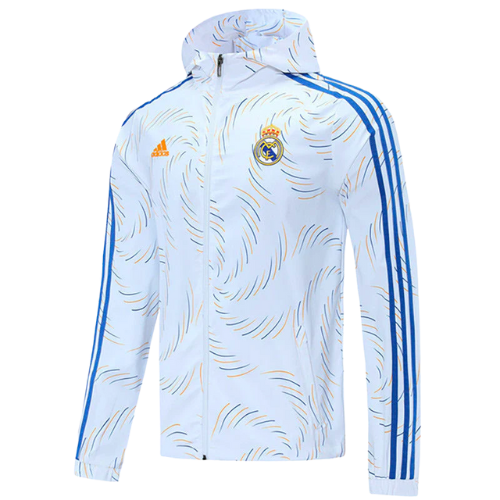 CHAQUETA CON CAPUCHA REAL MADRID BLANCA 2021