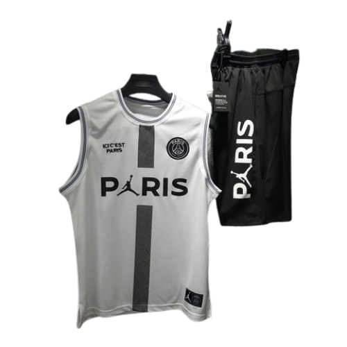 KIT MAILLOT SIN MANGAS + PANTALONES CORTOS PSG X JORDAN BIANCO 2022/23