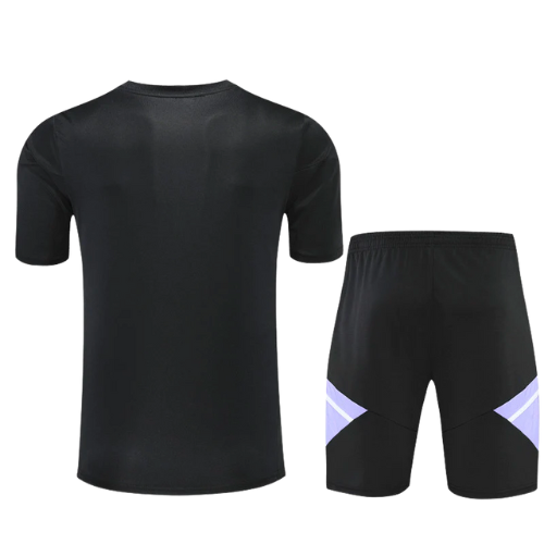 KIT MAILLOT NEGRO SIN MANGAS + SHORT REAL MADRID 2022/23