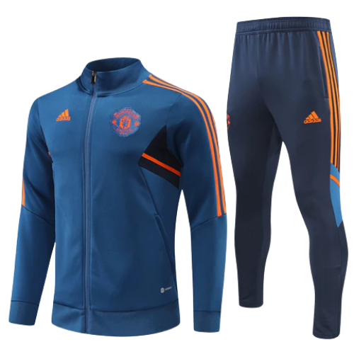 KIT CHAQUETA AZUL NARANJA + CHÁNDAL MANCHESTER UNITED 2022/23