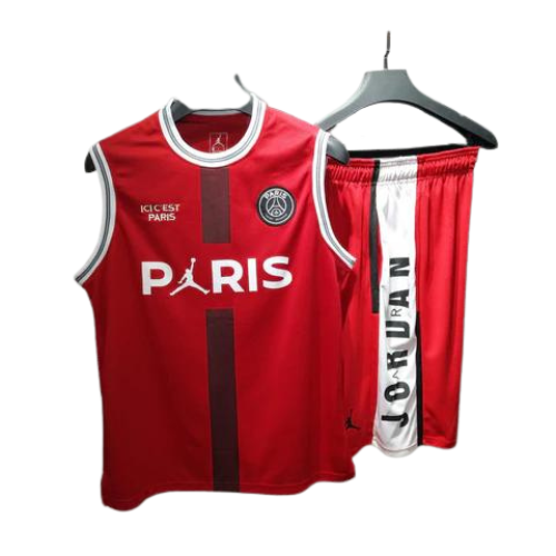 KIT MAILLOT SIN MANGAS + PANTALONES CORTOS PSG X JORDAN ROJO 2022/23