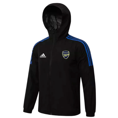 CHAQUETA CORTAVIENTOS ARSENAL NEGRO Y AZUL 2022/23