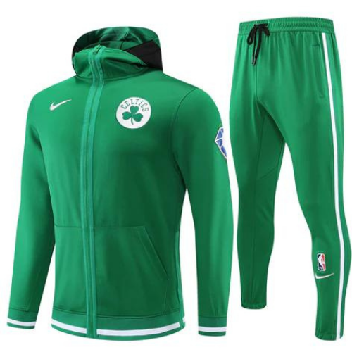 KIT CHAQUETA CON CREMALLERA Y CAPUCHA NBA VERDE CELTICS 2021/22