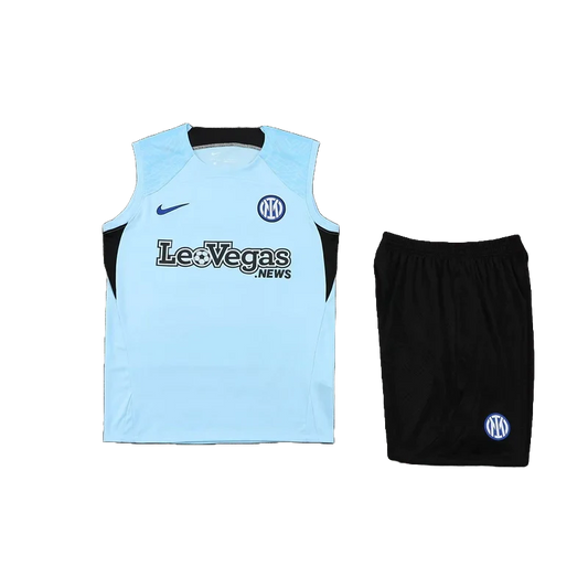 INTER - CAMISETA DE TIRANTES + PANTALÓN CORTO AZUL CLARO 2023/24