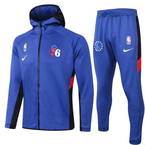 KIT CHAQUETA CON CAPUCHA Y CREMALLERA + CHÁNDAL AZUL PHILADELPHIA 76ERS 2021/22