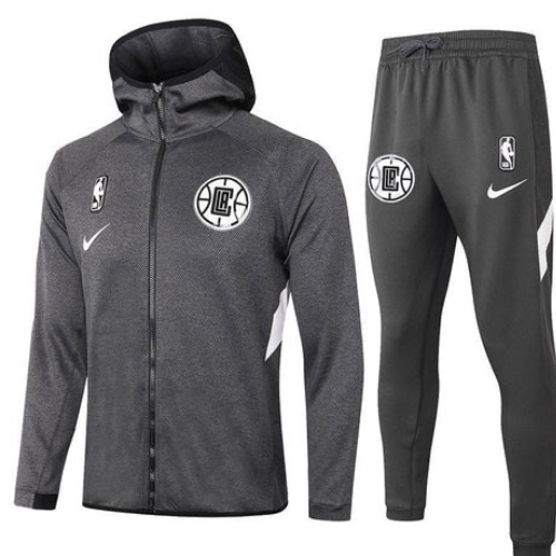 KIT CHAQUETA CON CAPUCHA Y CREMALLERA + CHÁNDAL GRIS NBA LA CLIPPERS 2021/22