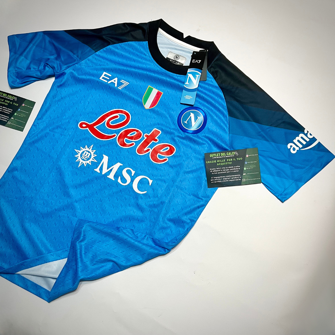 CAMISETA NAPOLI HOME 2022/23 CON PATCH SCUDETTO, PATCH SERIE A E PATCH UPBIT