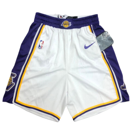 PANTALONES CORTOS NBA BLANCO-MORADO LAKERS 2021/22