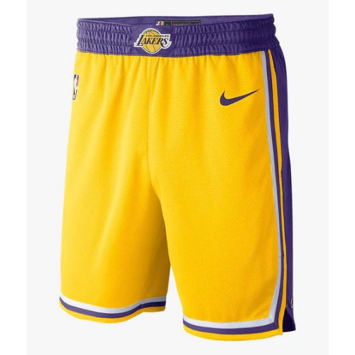 PANTALONES CORTOS NBA AMARILLO-VIOLETA LAKERS ICON EDITION 2020/21