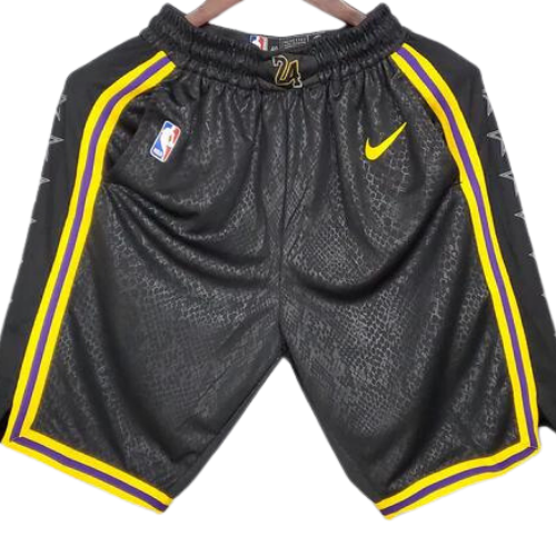 PANTALONES CORTOS NBA NEGRO-AMARILLO LAKERS 2021/22