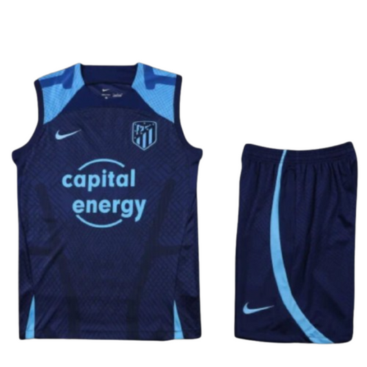 KIT CHALECO DE ENTRENAMIENTO DE FÚTBOL AZUL ATLÉTICO MADRID 2022/23